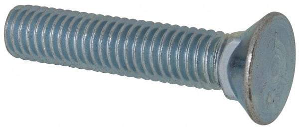 Value Collection - 7/16-14 UNC, 2-1/4" OAL, Steel Plow Bolt - Zinc-Plated Finish, Grade 5 - Benchmark Tooling