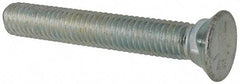 Value Collection - 7/16-14 UNC, 3" OAL, Steel Plow Bolt - Zinc-Plated Finish, Grade 5 - Benchmark Tooling