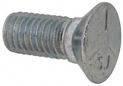 Value Collection - 1/2-13 UNC, 1-1/4" OAL, Steel Plow Bolt - Zinc-Plated Finish, Grade 5 - Benchmark Tooling