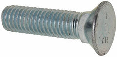 Value Collection - 1/2-13 UNC, 2" OAL, Steel Plow Bolt - Zinc-Plated Finish, Grade 5 - Benchmark Tooling