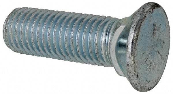 Value Collection - 3/4-10 UNC, 2-1/2" OAL, Steel Plow Bolt - Zinc-Plated Finish, Grade 5 - Benchmark Tooling