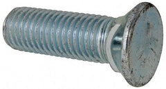 Value Collection - 3/4-10 UNC, 2-1/2" OAL, Steel Plow Bolt - Zinc-Plated Finish, Grade 5 - Benchmark Tooling