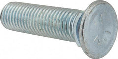 Value Collection - 3/4-10 UNC, 3" OAL, Steel Plow Bolt - Zinc-Plated Finish, Grade 5 - Benchmark Tooling