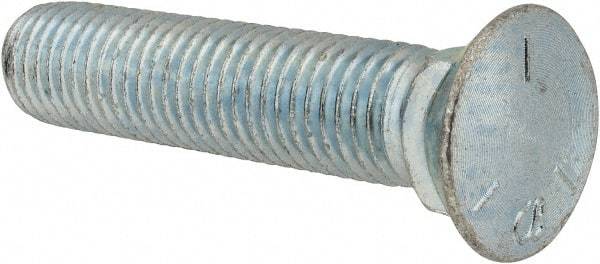 Value Collection - 3/4-10 UNC, 3-1/2" OAL, Steel Plow Bolt - Zinc-Plated Finish, Grade 5 - Benchmark Tooling