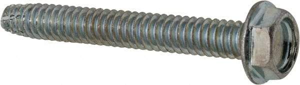 Value Collection - #10-24 UNC Thread, 1-1/2" Length Under Head, Hex Drive Steel Thread Cutting Screw - Hex Head, Grade 2, Point Type F, Zinc-Plated Finish - Benchmark Tooling