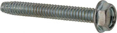 Value Collection - #10-24 UNC Thread, 1-1/2" Length Under Head, Hex Drive Steel Thread Cutting Screw - Hex Head, Grade 2, Point Type F, Zinc-Plated Finish - Benchmark Tooling