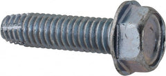 Value Collection - 5/16-18 UNC Thread, 1-1/4" Length Under Head, Hex Drive Steel Thread Cutting Screw - Hex Head, Grade 2, Point Type F, Zinc-Plated Finish - Benchmark Tooling