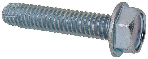 Value Collection - 5/16-18 UNC Thread, 1-1/2" Length Under Head, Hex Drive Steel Thread Cutting Screw - Hex Head, Grade 2, Point Type F, Zinc-Plated Finish - Benchmark Tooling