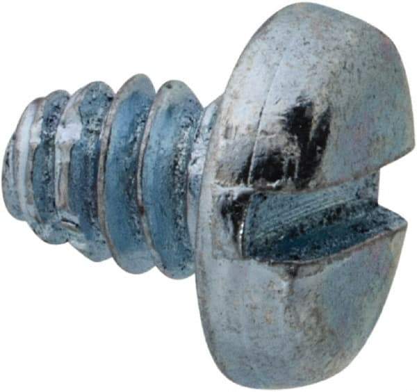 Value Collection - #6-32 UNC Thread, 3/16" Length Under Head, Slotted Drive Steel Thread Cutting Screw - Pan Head, Grade 2, Point Type F, Zinc-Plated Finish - Benchmark Tooling