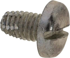 Value Collection - #10-32 UNF Thread, 5/16" Length Under Head, Slotted Drive Steel Thread Cutting Screw - Pan Head, Grade 2, Point Type F, Zinc-Plated Finish - Benchmark Tooling