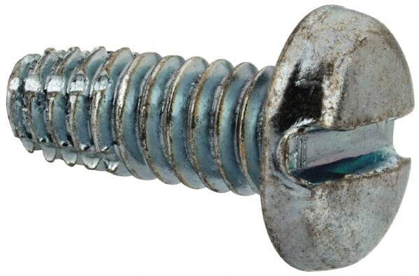 Value Collection - 1/4-20 UNC Thread, 5/8" Length Under Head, Slotted Drive Steel Thread Cutting Screw - Pan Head, Grade 2, Point Type F, Zinc-Plated Finish - Benchmark Tooling
