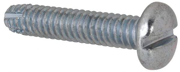 Value Collection - 1/4-20 UNC Thread, 1-1/4" Length Under Head, Slotted Drive Steel Thread Cutting Screw - Pan Head, Grade 2, Point Type F, Zinc-Plated Finish - Benchmark Tooling