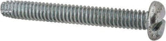 Value Collection - 1/4-20 UNC Thread, 2" Length Under Head, Slotted Drive Steel Thread Cutting Screw - Pan Head, Grade 2, Point Type F, Zinc-Plated Finish - Benchmark Tooling