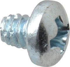 Value Collection - #6-32 UNC Thread, 3/16" Length Under Head, Phillips Drive Steel Thread Cutting Screw - Pan Head, Grade 2, Point Type F, Zinc-Plated Finish - Benchmark Tooling
