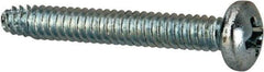 Value Collection - #6-32 UNC Thread, 1" Length Under Head, Phillips Drive Steel Thread Cutting Screw - Pan Head, Grade 2, Point Type F, Zinc-Plated Finish - Benchmark Tooling