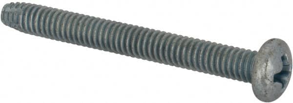 Value Collection - #8-32 UNC Thread, 1-1/2" Length Under Head, Phillips Drive Steel Thread Cutting Screw - Pan Head, Grade 2, Point Type F, Zinc-Plated Finish - Benchmark Tooling