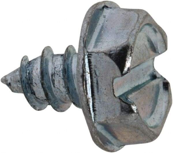 Value Collection - #6 Hex Washer Head Slotted Sheet Metal Screw - Steel, 1/4" Length Under Head, Grade 2 - Benchmark Tooling