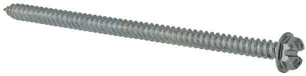 Value Collection - #8 Hex Washer Head Slotted Sheet Metal Screw - Steel, 3" Length Under Head, Grade 2 - Benchmark Tooling