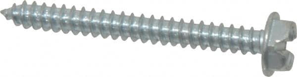 Value Collection - #10 Hex Washer Head Slotted Sheet Metal Screw - Steel, 1-3/4" Length Under Head, Grade 2 - Benchmark Tooling