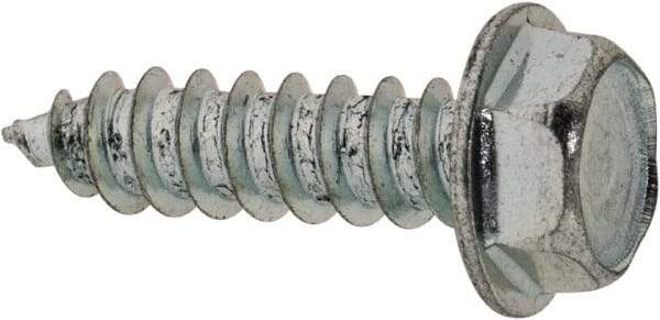 Value Collection - #8 Hex Washer Head Sheet Metal Screw - Steel, 5/8" Length Under Head, Grade 2 - Benchmark Tooling