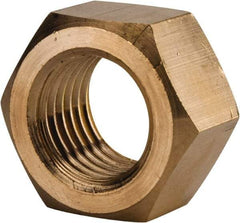 Value Collection - 1-1/4 - 7 UNC Brass Right Hand Hex Nut - 1-7/8" Across Flats, 1-1/16" High, Brass Finish - Benchmark Tooling