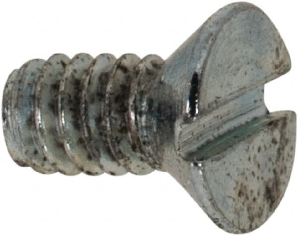 Value Collection - #2-56 UNC, 3/16" OAL Slotted Drive Machine Screw - Flat Head, Grade 2 Steel, Zinc-Plated Finish, Without Washer - Benchmark Tooling
