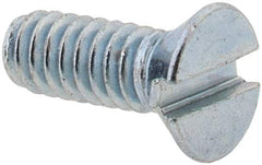 Value Collection - #2-56 UNC, 1/4" OAL Slotted Drive Machine Screw - Flat Head, Grade 2 Steel, Zinc-Plated Finish, Without Washer - Benchmark Tooling