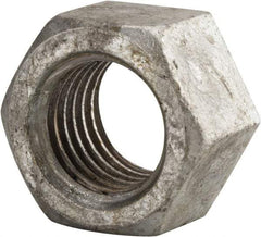 Value Collection - 1-3/8 - 6 UNC Steel Right Hand Hex Nut - 2-1/16" Across Flats, 1-11/64" High, Hot Dipped Galvanized Finish - Benchmark Tooling