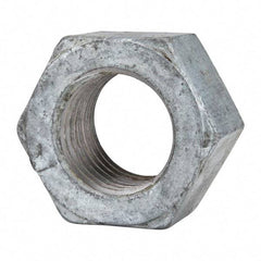 Value Collection - 1-1/2 - 6 UNC Steel Right Hand Hex Nut - 2-1/4" Across Flats, 1-9/32" High, Hot Dipped Galvanized Finish - Benchmark Tooling