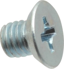 Value Collection - #10-32 UNF, 1/4" OAL Phillips Drive Machine Screw - Flat Head, Grade 2 Steel, Zinc-Plated Finish, Without Washer - Benchmark Tooling