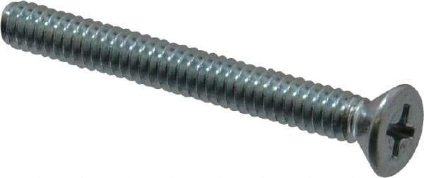 Value Collection - #10-24 UNC, 1-3/4" OAL Phillips Drive Machine Screw - Flat Head, Grade 2 Steel, Zinc-Plated Finish, Without Washer - Benchmark Tooling