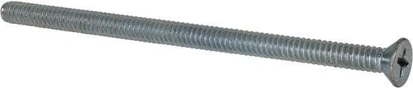 Value Collection - #10-24 UNC, 3-1/2" OAL Phillips Drive Machine Screw - Flat Head, Grade 2 Steel, Zinc-Plated Finish, Without Washer - Benchmark Tooling