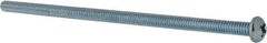 Value Collection - 1/4-20 UNC, 6" Length Under Head Phillips Drive Machine Screw - Round Head, Grade 2 Steel, Zinc-Plated Finish, Without Washer - Benchmark Tooling