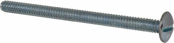 Value Collection - #6-32 UNC, 2" Length Under Head Slotted Drive Machine Screw - Truss Head, Grade 2 Steel, Zinc-Plated Finish, Without Washer - Benchmark Tooling