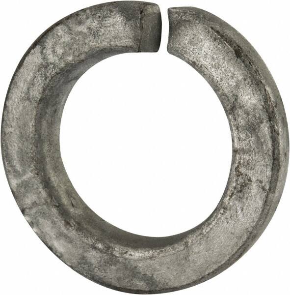 Value Collection - 1-3/8", 1.379" ID, 0.344" Thick Split Lock Washer - Grade 2 Steel, Hot Dipped Galvanized Finish, 1.379" Min ID, 1.408" Max ID, 2.219" Max OD - Benchmark Tooling