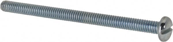 Value Collection - #8-32 UNC, 2-1/2" Length Under Head Slotted Drive Machine Screw - Pan Head, Grade 2 Steel, Zinc-Plated Finish, Without Washer - Benchmark Tooling