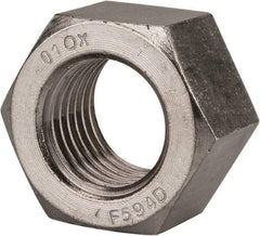 Value Collection - 1-1/4 - 7 UNC Stainless Steel Right Hand Hex Nut - 1-7/8" Across Flats, 1-1/16" High, Uncoated - Benchmark Tooling