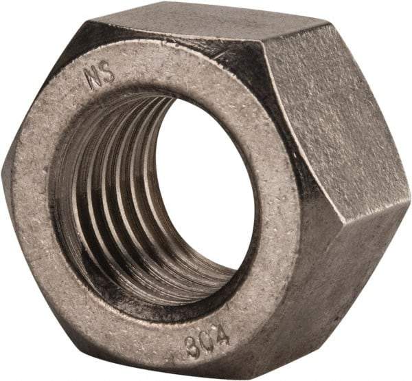 Value Collection - 1-3/8 - 6 UNC Stainless Steel Right Hand Hex Nut - 2-1/16" Across Flats, 1-11/64" High, Uncoated - Benchmark Tooling