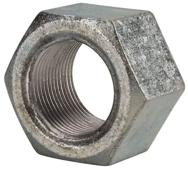 Value Collection - 1-3/8 - 12 UNF Steel Right Hand Hex Nut - 2-1/16" Across Flats, 1-11/64" High, Zinc Clear Finish - Benchmark Tooling