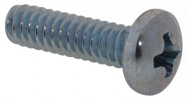 Value Collection - #4-40 UNC, 7/16" Length Under Head Phillips Drive Machine Screw - Pan Head, Grade 2 Steel, Zinc-Plated Finish, Without Washer - Benchmark Tooling