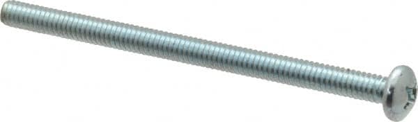 Value Collection - 1/4-20 UNC, 4" Length Under Head Phillips Drive Machine Screw - Pan Head, Grade 2 Steel, Zinc-Plated Finish, Without Washer - Benchmark Tooling