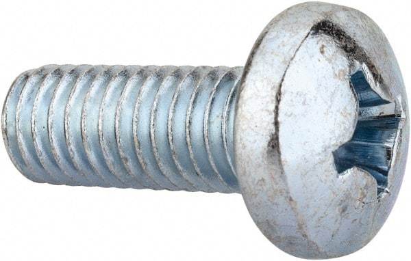 Value Collection - 3/8-16 UNC, 1" Length Under Head Phillips Drive Machine Screw - Pan Head, Grade 2 Steel, Zinc-Plated Finish, Without Washer - Benchmark Tooling