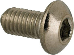 Value Collection - #10-32 UNF Hex Socket Drive, Button Screw - Grade 316 Stainless Steel, Uncoated, 3/8" Length Under Head - Benchmark Tooling