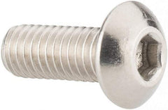 Value Collection - #10-32 UNF Hex Socket Drive, Button Screw - Grade 316 Stainless Steel, Uncoated, 1/2" Length Under Head - Benchmark Tooling