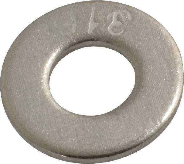 Value Collection - #12 Screw, Grade 316 Stainless Steel Standard Flat Washer - 1/4" ID x 9/16" OD, 0.065" Thick, Plain Finish - Benchmark Tooling
