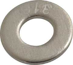 Value Collection - #12 Screw, Grade 316 Stainless Steel Standard Flat Washer - 1/4" ID x 9/16" OD, 0.065" Thick, Plain Finish - Benchmark Tooling