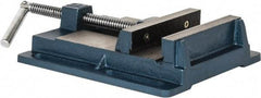 Interstate - 5-1/2" Jaw Opening Capacity x 1-7/64" Throat Depth, Horizontal Drill Press Vise - 6" Wide x 1-7/64" High Jaw, Stationary Base, Standard Speed, 10.86" OAL x 2.4" Overall Height, Cast Iron - Benchmark Tooling