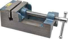 Interstate - 3-5/16" Jaw Opening Capacity x 1-7/64" Throat Depth, Horizontal Drill Press Vise - 3-1/2" Wide x 1.1" High Jaw, Stationary Base, Standard Speed, 8-1/2" OAL x 2-3/4" Overall Height, Cast Iron - Benchmark Tooling