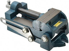 Interstate - 3-5/16" Jaw Opening Capacity x 1-1/4" Throat Depth, Angle Drill Press Vise - 3-1/2" Wide x 1.35" High Jaw, Stationary Base, Standard Speed, 9.13" OAL x 3.23" Overall Height, Cast Iron - Benchmark Tooling