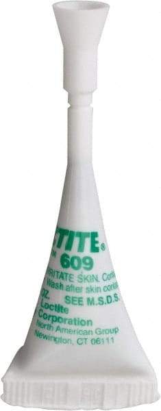 Loctite - 0.5 mL, Green, Medium Strength Gel Retaining Compound - Series 609, 24 hr Full Cure Time - Benchmark Tooling